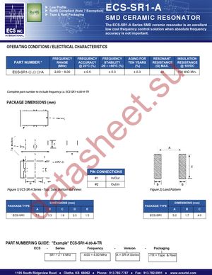 ECS-SR1-6.00-A-TR datasheet  